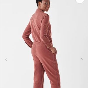 Faherty organic cotton jumpsuit, henna size M